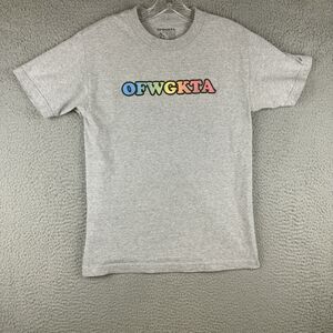 OFWGKTA Logo T-Shirt Size Small Gray Short Sleeve (Holes)